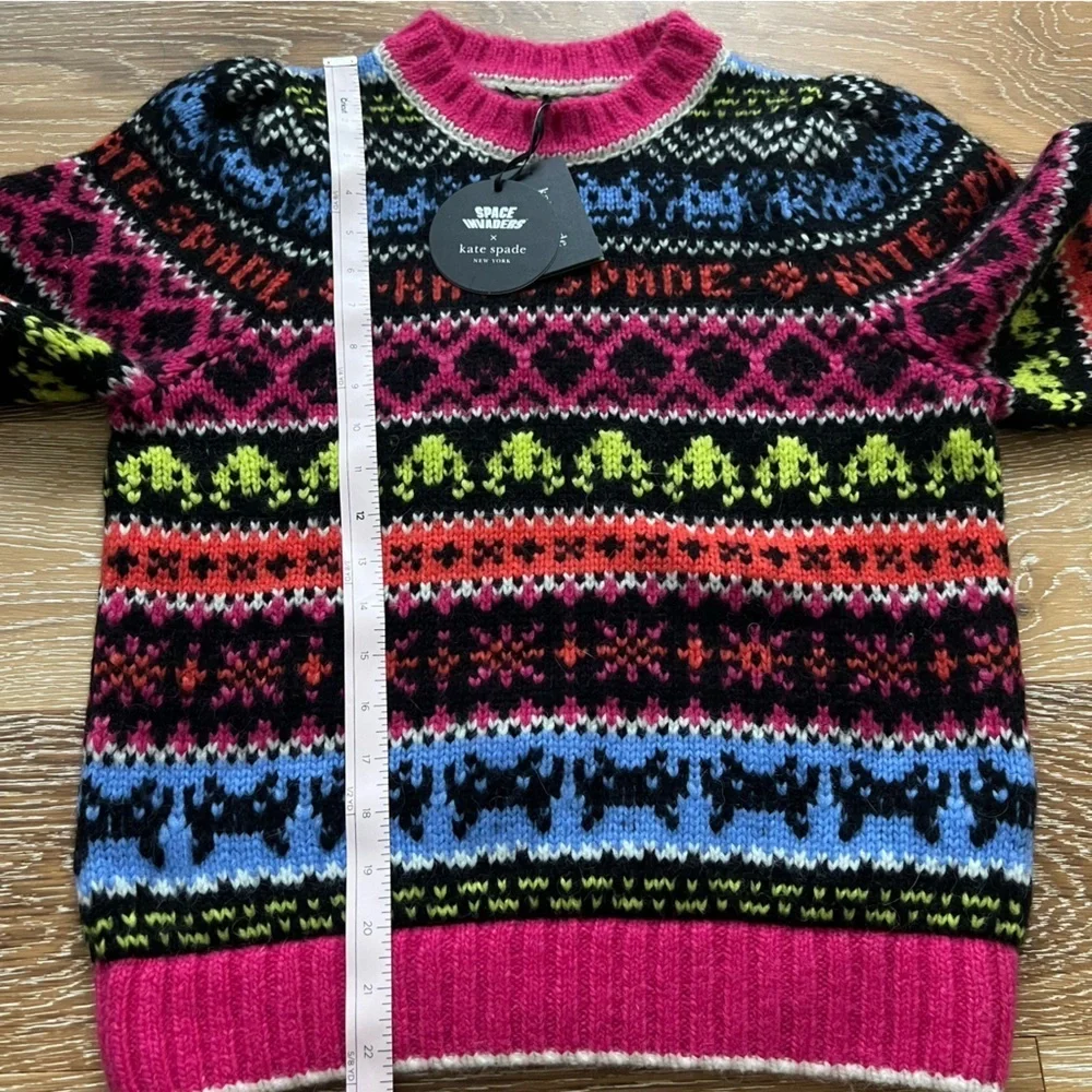 Space Invaders X Kate Spade Alpaca Fair Isle Sweater size Small